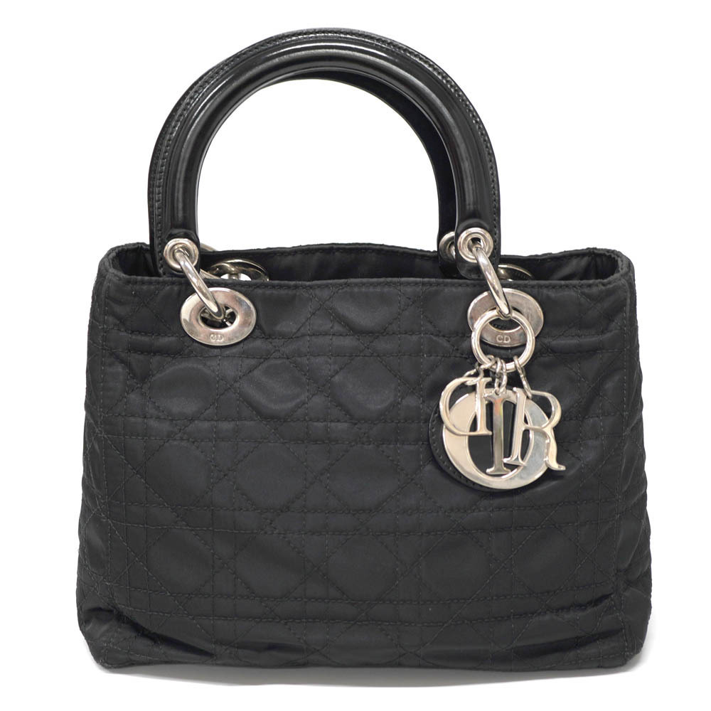 Christian Dior black Lady Dior handbag iconic quilted Cannage Black Bag